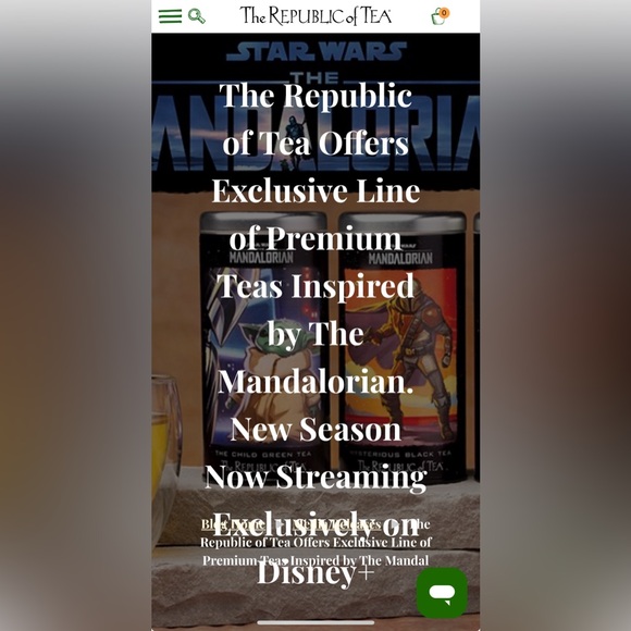 Unopened Collectible Disney The Mandalorian Cara Dune Republic Of Tea Cannister - Picture 6 of 7